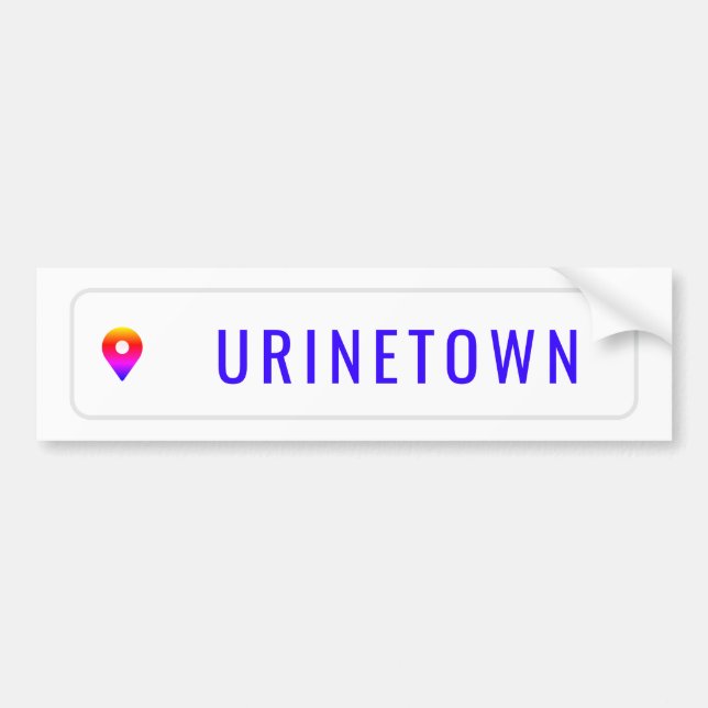 Social Media Location Tag Bumper Sticker (Front)