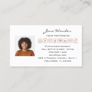 Social Media Logo Custom Photo QRCode TikTokYOUTUb Business Card