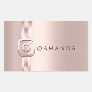 Social Media Makeup Rose Event Instagra Logo Rectangular Sticker