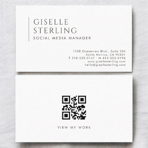 Social Media Manager Modern Professional QR Code Business Card