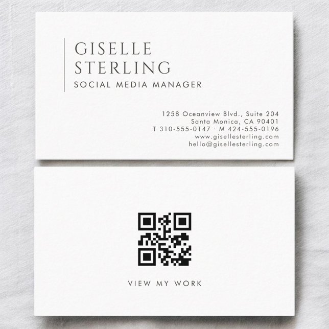 Social Media Manager Modern Professional QR Code Business Card (Creator Uploaded)