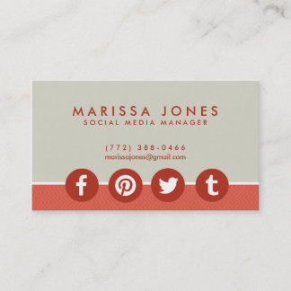 Social Media Manager Peach Tan Business Cards