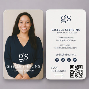 Social Media Manager Photo QR Code Professional Business Card