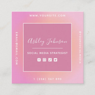 Social Media Manager Social Media QR Code Summer Square Business Card