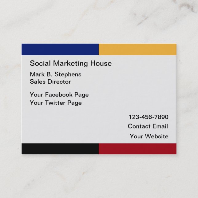 Social Media Marketing Business Contact Cards (Front)