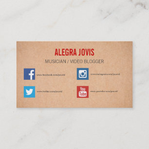 SOCIAL MEDIA MUSICIAN YOU TUBE BUSINESS CARD