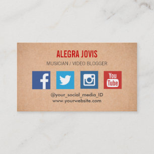SOCIAL MEDIA MUSICIAN YOU TUBE BUSINESS CARD