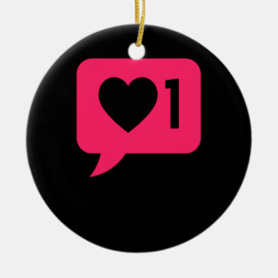 Social Media Notification Valentines Day Ceramic Tree Decoration