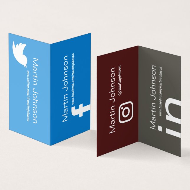 Social media pages colourful info cover business card (Inside and Outside)