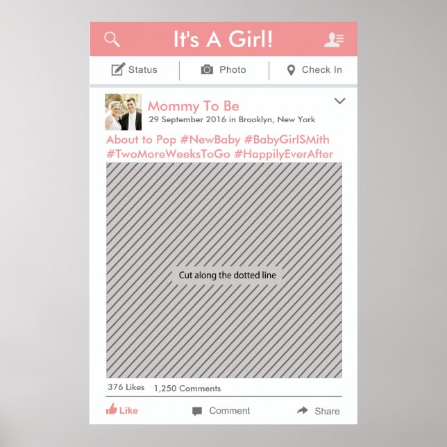 Social Media Party Frame Photo Booth Prop Poster (Front)