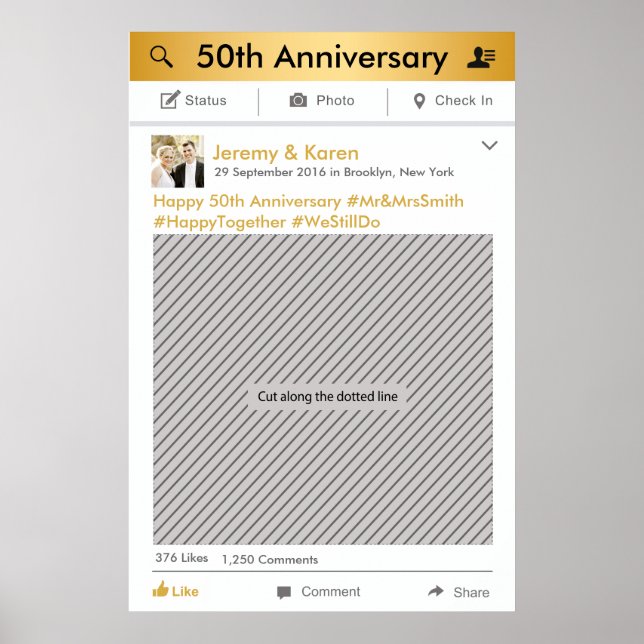 Social Media Party Frame Photo Booth Prop Poster (Front)