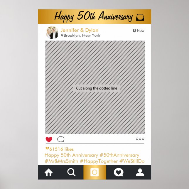 Social Media Party Frame Photo Booth Prop Poster (Front)