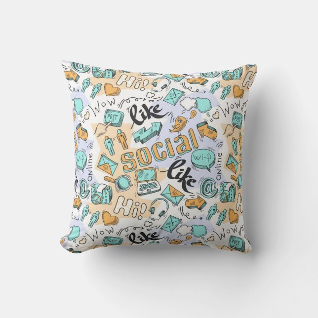 Social Media Pattern Cushion (Front)