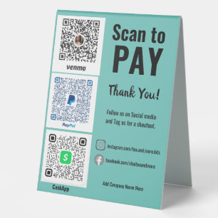 Social Media Pay Here QR Venmo PayPal