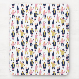 Social Media People Pattern Mouse Mat