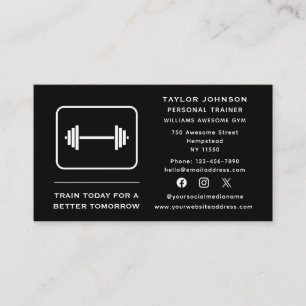 Social Media Personal Trainer Fitness Instructor Business Card