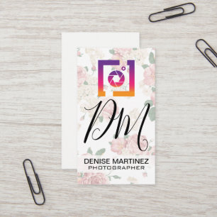Social Media Photo Icon   Vintage Floral Business Card
