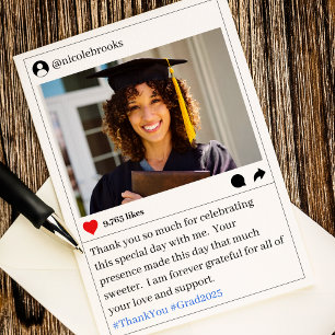 Social Media Post Photo Graduation Thank You