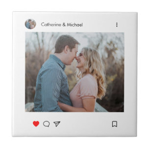 Social Media Post Style Photo and Name Couple Tile