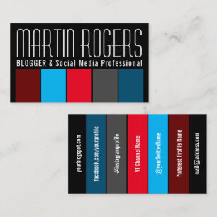 Social media professional and blogger style business card