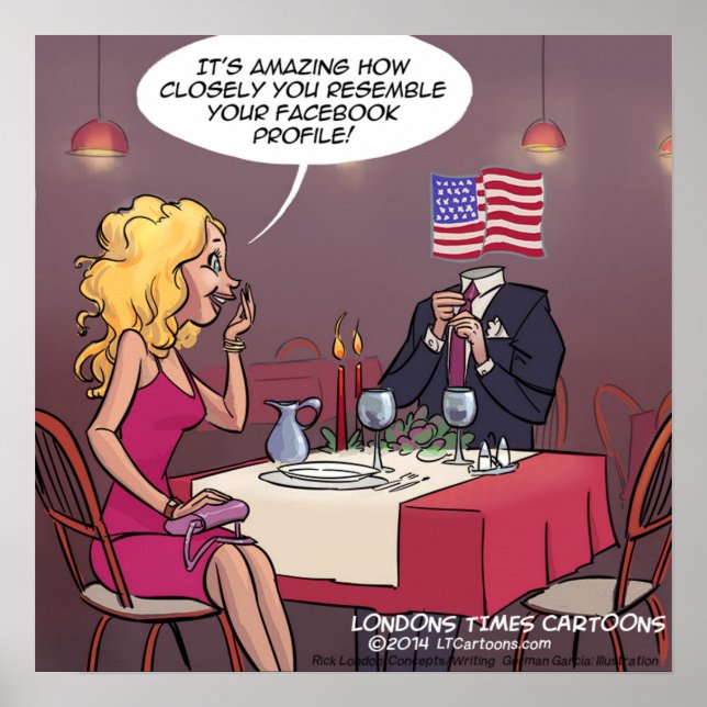 Social Media Profiles & Dating Funny Poster (Front)