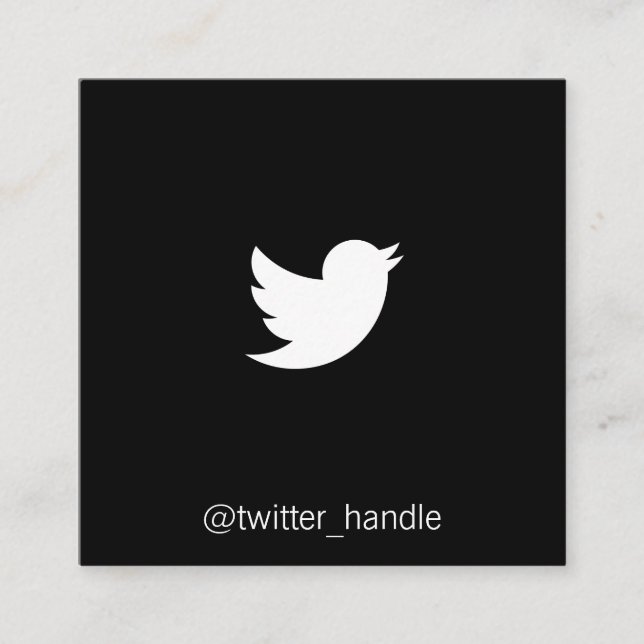 Social Media Promotion (Black / White) Square Business Card (Front)