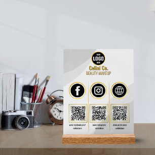 Social Media QR Code Acrylic Sign - Custom Beauty 