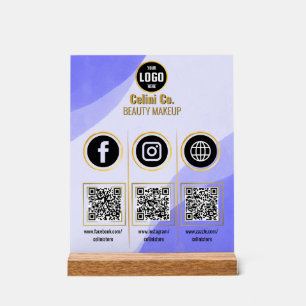 Social Media QR Code Acrylic Sign - Custom Beauty 