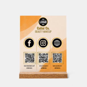 Social Media QR Code Acrylic Sign - Custom Beauty