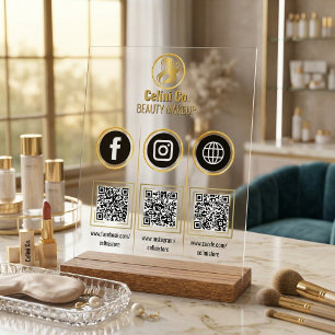 Social Media QR Code Acrylic Sign - Multi Platform