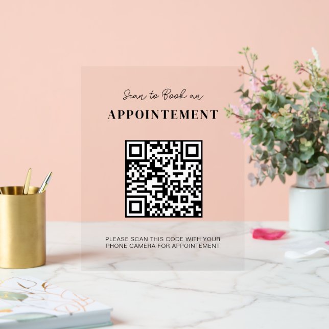 Social Media QR Code Beauty Business Salon Payment Acrylic Sign (Wedding)