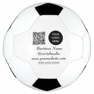 Social media QR Code Black Modern Business Logo Football