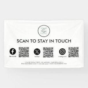 Social Media QR Code Business Banner