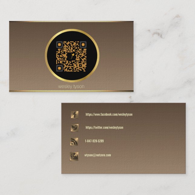 social media qr code business card (Front/Back)