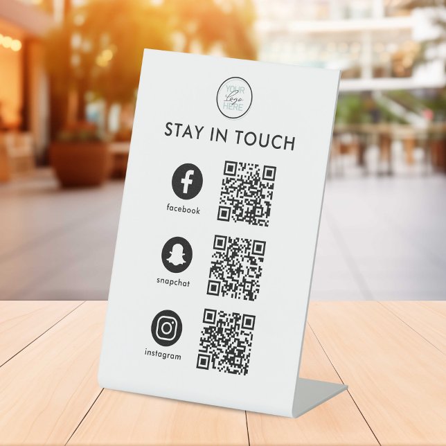 Social Media QR Code Business Pedestal Sign (Creator Uploaded)
