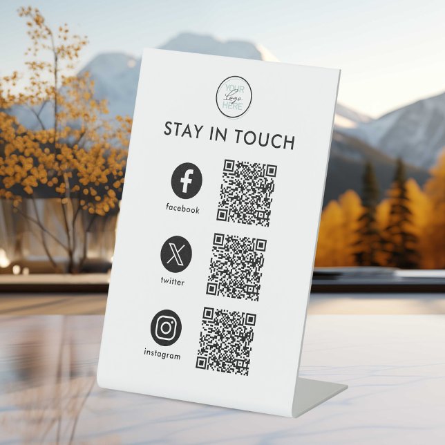 Social Media QR Code Business Pedestal Sign (Creator Uploaded)