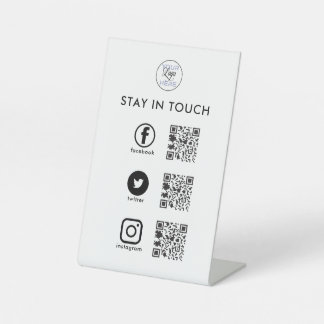 Social Media QR Code Business Pedestal Sign