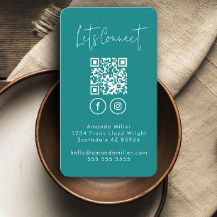 Social Media QR Code Connect With Us Modern Busine Business Card