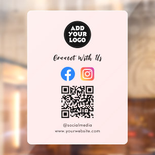 Social Media QR Code Instagram & Facebook Window Cling