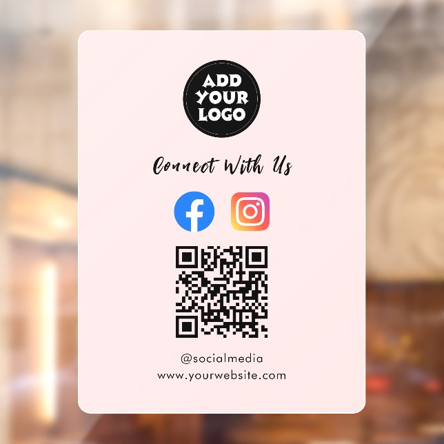 Social Media QR Code | Instagram & Facebook Window Cling (Sheet 2)