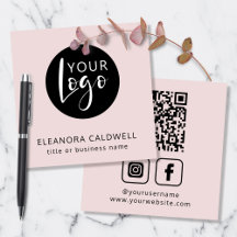 Social Media QR Code Logo Blush Pink