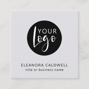 Social Media QR Code Logo Platinum Square Business Card