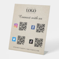 Social Media Qr Code Logo Twitter Facebook Beige