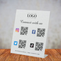 Social Media Qr Code Logo Twitter Facebook Grey