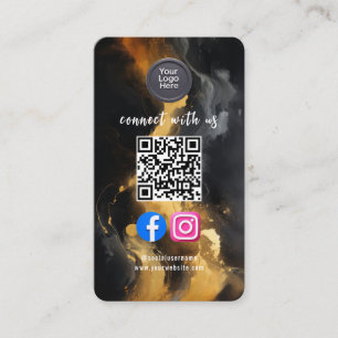 Social Media QR Code Modern Pro Minimalist Sleek B Business Card