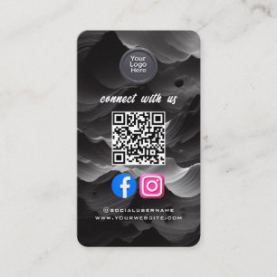 Social Media QR Code Modern Pro Minimalist Sleek B Business Card