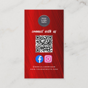 Social Media QR Code Modern Pro Minimalist Sleek B Business Card