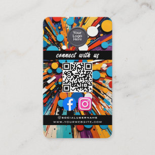 Social Media QR Code Modern Pro Minimalist Sleek B Business Card