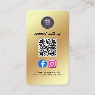 Social Media QR Code Modern Pro Minimalist Sleek Business Card