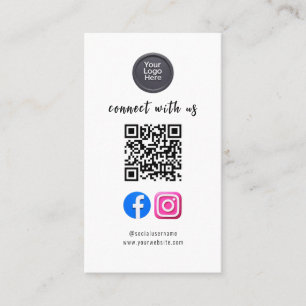Social Media QR Code Modern Pro Minimalist Sleek Business Card
